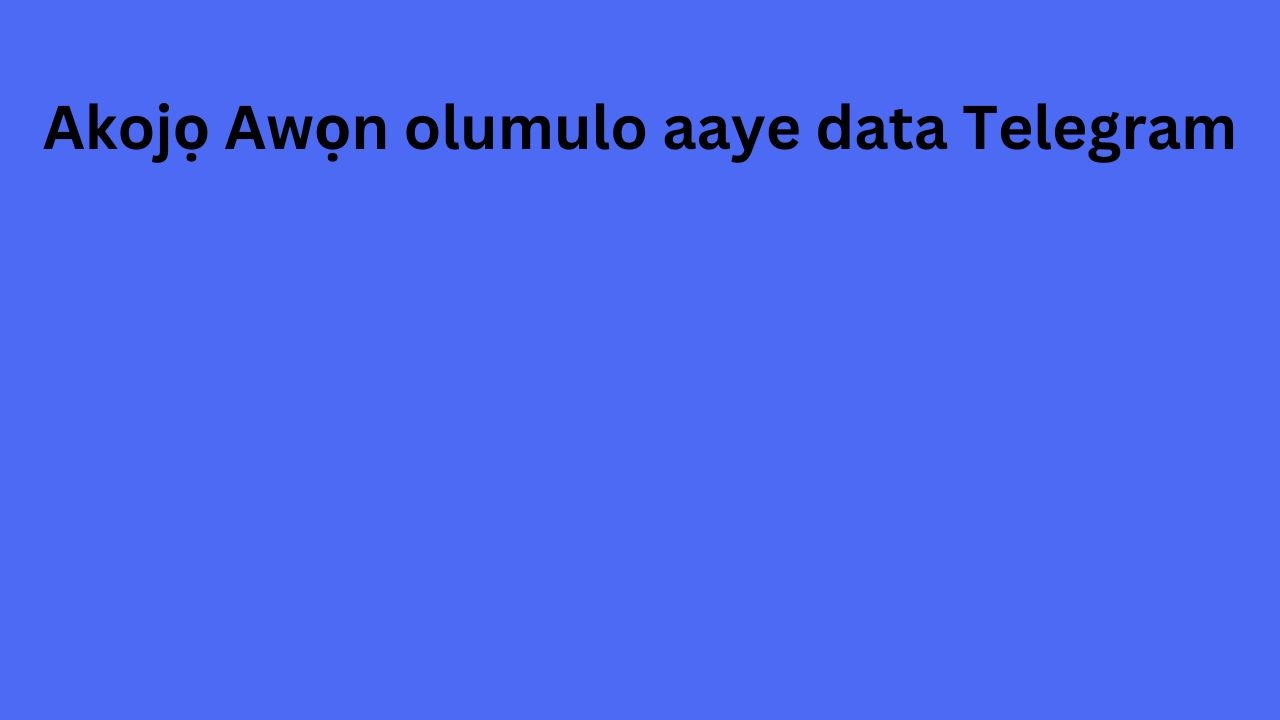 Akojọ Awọn olumulo aaye data Telegram