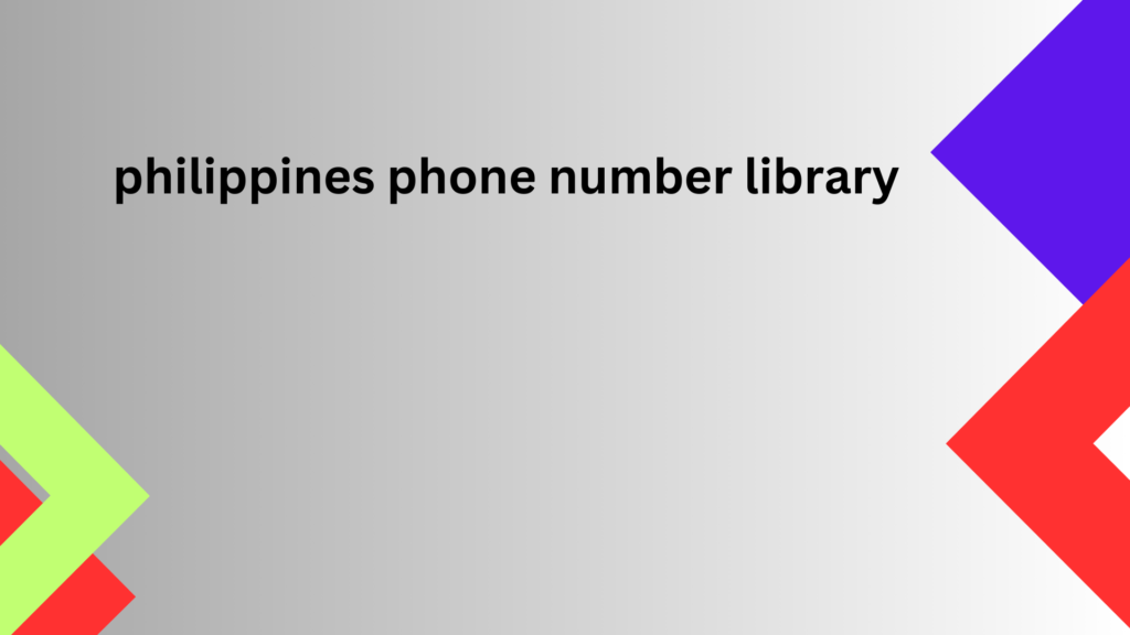 philippines phone number library