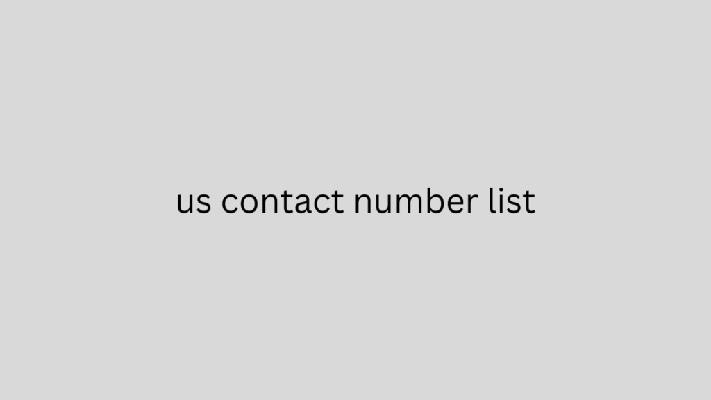 us contact number list